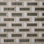 Stone Decor Greystone 12 in. x 12 in. x 6.35 mm Stone and Glass Basket Weave Mosaic Wall Tile (1 sq. ft./Each)