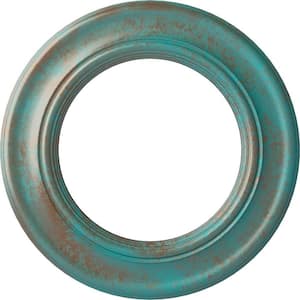 1 in. x 20-7/8 in. x 20-7/8 in. Polyurethane Holmdel Ceiling Medallion, Copper Green Patina