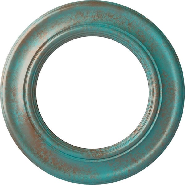 Ekena Millwork 1 in. x 20-7/8 in. x 20-7/8 in. Polyurethane Holmdel Ceiling Medallion, Copper Green Patina