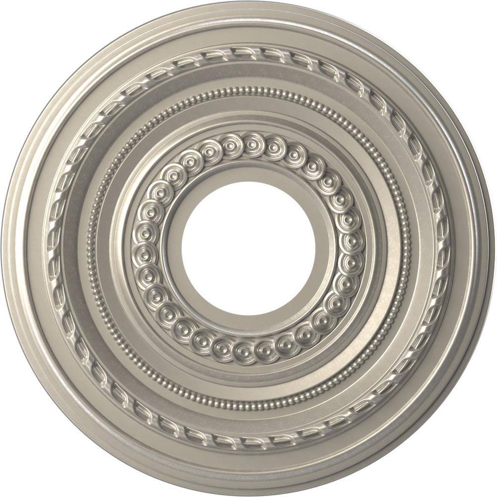 "13"" OD x 3-1/2"" ID x 3/4"" P Cole Thermoformed PVC Ceiling Medallion (Fits Canopies up to 4-1/4"") in Bright Coat Aluminum" price history on PriceWatchPro
