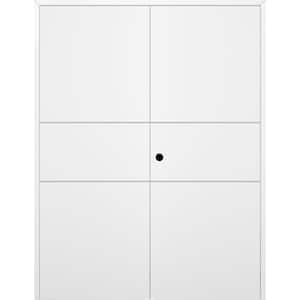 Stella 2H 72 in. x 79.375 in. Right Hand Snow White Flush Solid Manufactured Wood Standard Double Prehung Interior Door