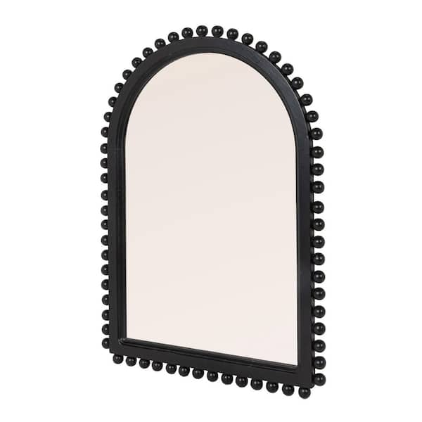 Willa Matte Black 1.2 in. W x 33.9 in. H Arched Metal Ball Framed Wall Mirror