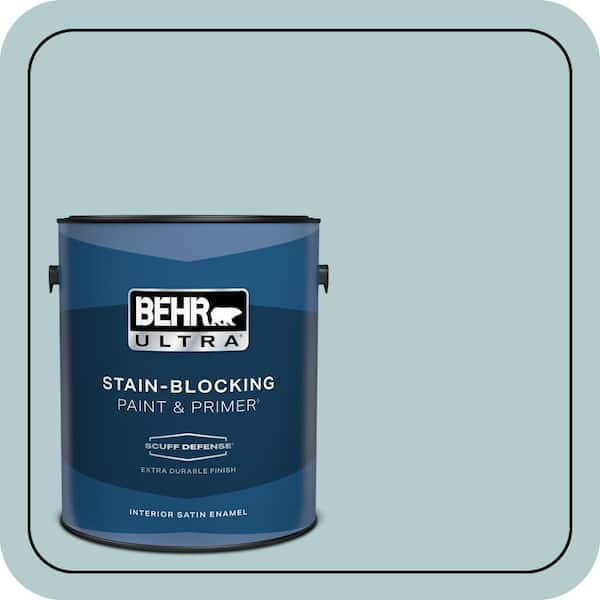 BEHR ULTRA 1 gal. #PPU13-15 Clear Pond Extra Durable Satin Enamel Interior Paint & Primer