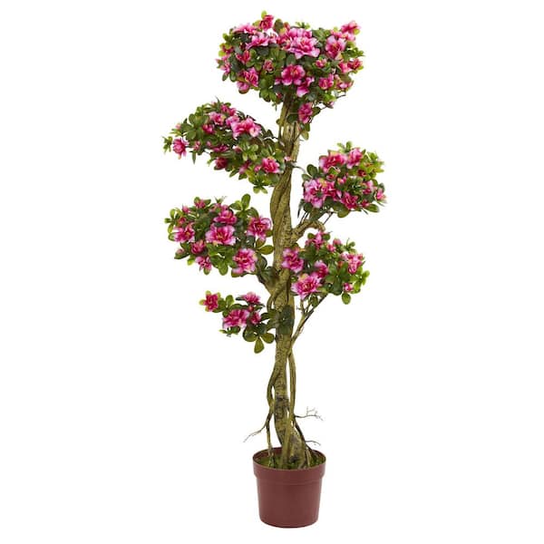 Nearly Natural 5 ft. Azalea Artificial Tree 5506 - The Home Depot