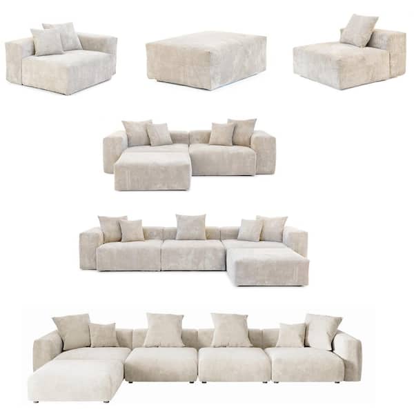 103.9 Modern Couch Corduroy Fabric Comfy Sofa with Rubber Wood