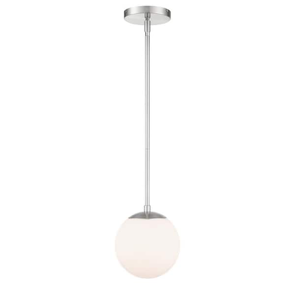 WAC Lighting Niveous 7 in. 80-Watt Equivalent Integrated LED Brushed Nickel Pendant with Glass Shade