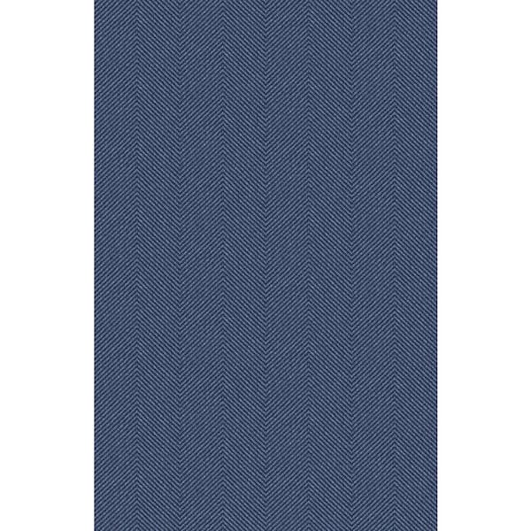 Seabrook Designs Storm Blue Cafe Chevron Embossed Vinyl Unpasted Wallpaper Roll (60.75 sq. ft.)