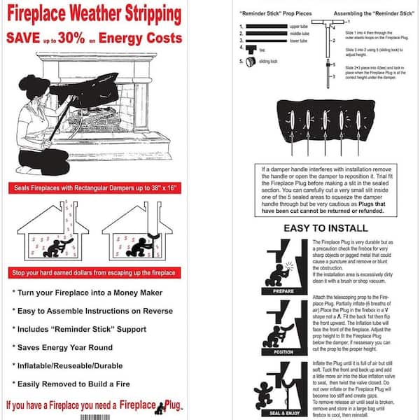 Fireplace Flue Plug for 12x12 Square Chimney Flue - Chimney Sheep Draft Stopper Damper, Fireplace Plug, Save Energy Block Odor & Debris