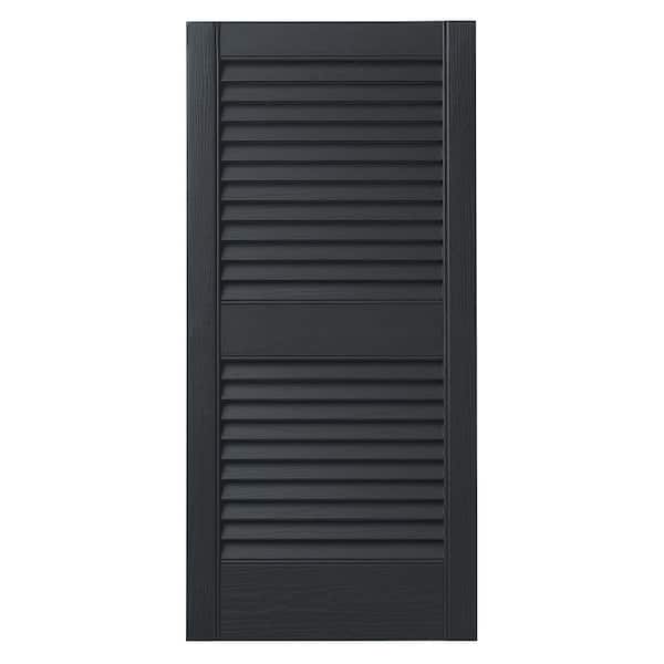 Ply Gem 15 in. x 39 in. Open Louvered Polypropylene Shutters Pair in Blackwatch Green