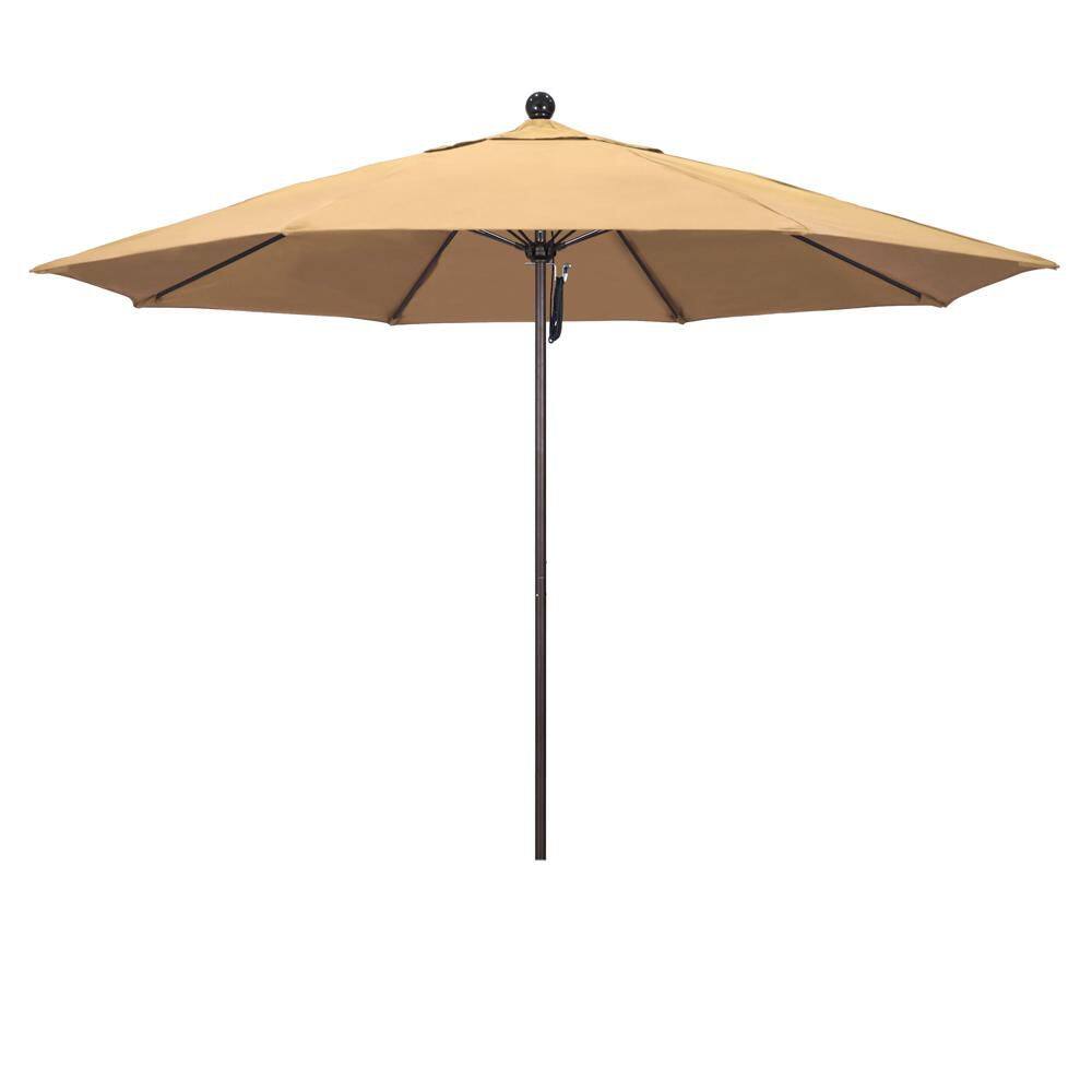 11 ft. Bronze Aluminum Market Patio Umbrella with Fiberglass Ribs Pulley Lift in Beige Pacifica price history on PriceWatchPro