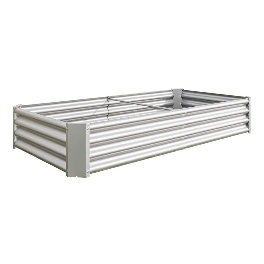 Btmway 6 Ft. L X 3 Ft. W X 1 Ft. H Silver Galvanized Metal Outdoor 