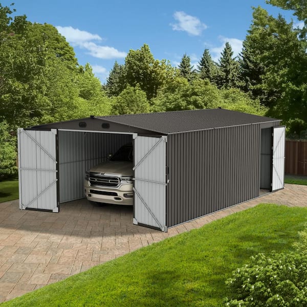 サンザシ　20kg Sunjoy 13 ft. W x 20 ft. D Outdoor Storage Shed, Multi-Purpose