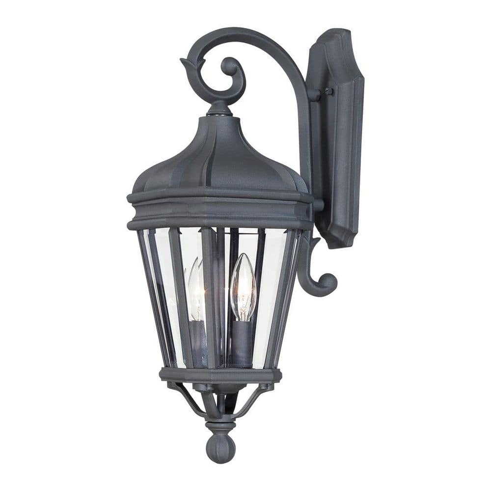 Harrison 2-Light Black Outdoor Wall Lantern Sconce price history on PriceWatchPro