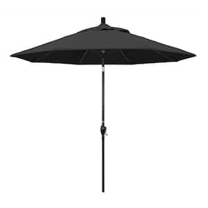 9 ft. Aluminum Push Tilt Patio Umbrella in Black Pacifica