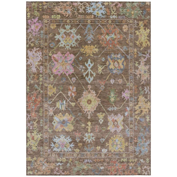 Chantille Machine Washable Indoor/Outdoor Abstract ACN2234 Brown 9 ft. x 12 ft. Area Rug