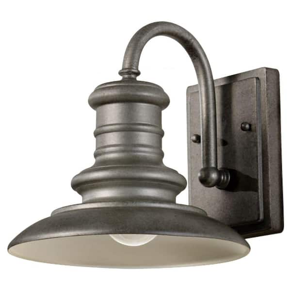 Generation Lighting Redding Station 1-Light Tarnished Silver Outdoor 9.688 in. Wall Lantern Sconce