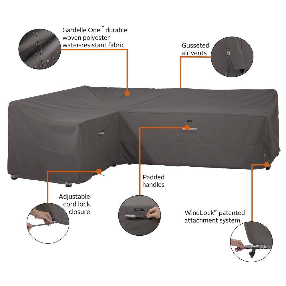 Ravenna Dark Taupe Water-Resistant Patio Sectional Cover
