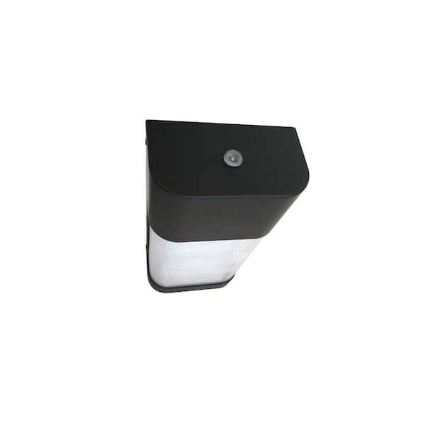 19-Watt Black Outdoor Integrated LED Classic Wall Pack Light with Dusk to Dawn Control 19-Watt Black Outdoor Integrated LED Classic Wall Pack Light with Dusk to Dawn Control