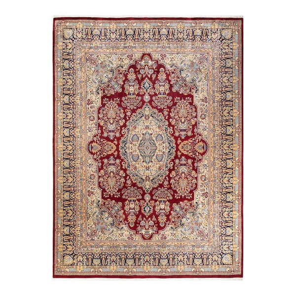 Mogul One-of-a-Kind Traditional Red 9 ft. 1 in. x 12 ft. 4 in. Oriental Area Rug