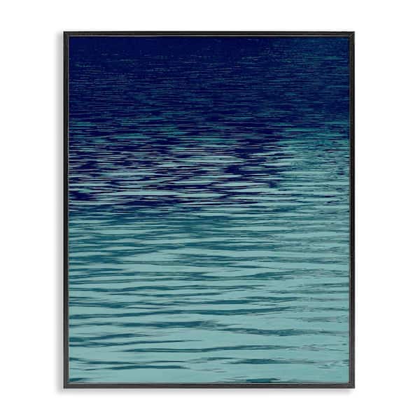 Stupell Industries Ocean Ripples Gradient by Maggie Olsen Black Framed Nature Giclee Art Print 30 in. x 24 in.