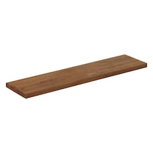 Solid Wood Butcher Block Shelf 24in. W X 12in. D X 1.5in. H in Honey Stained Hevea