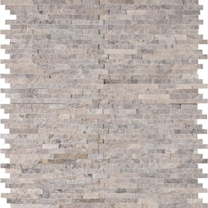 Silver Splitface 11.81 in. x 12.4 in. Textured Travertine Patterned Look Wall Tile (10.2 sq. ft./Case)