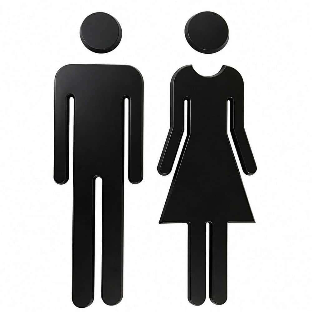2 Piece Acrylic Mirror Finish Adhesive Backed Bathroom Sign Set Men's Women's Toilet Sign for Home Office price history on PriceWatchPro