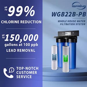 Whole House Water Filter System w/ Carbon Block Filter and Lead Reducing Filter, 2-Stage, Up to 100k Gal. Capacity
