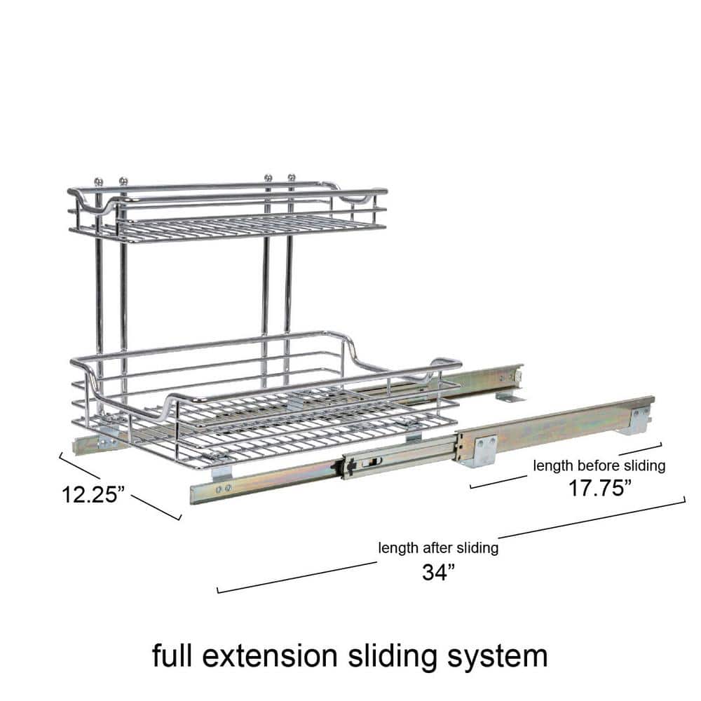 Chrome-Plated Steel 2-Tier Under Sink Organizer Shelf