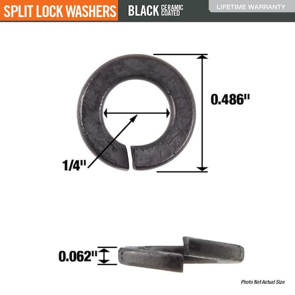 DECKMATE 1/4 in. Black Deck Bolt Exterior Split Lock Washer (50