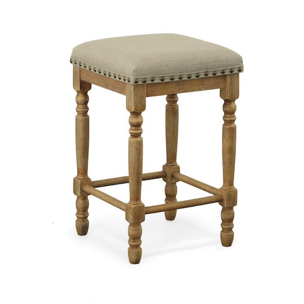 Unbranded Brittany Deluxe 26 in. Vintage Honey Backless Wood Bar Stool with Polyster Seat