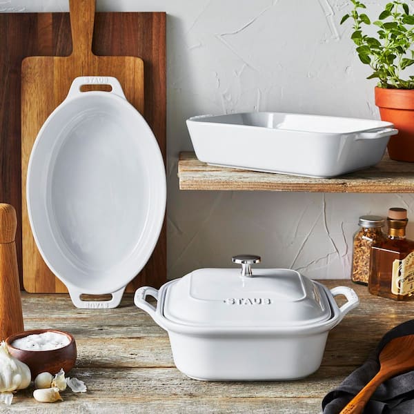 e*r様 【キッチン用品 まとめてセット】Remy STAUB Cutipol staub 4-Piece Ceramic Casserole Dish Set in White 40508-645 - The