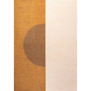 Demie Minimalist Graphic Circle Machine-Washable Rust/Cream 4 ft. x 6 ft. Area Rug