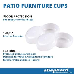 1-1/2 in. White Plastic Insert Patio Furniture Cups (4-Pack)