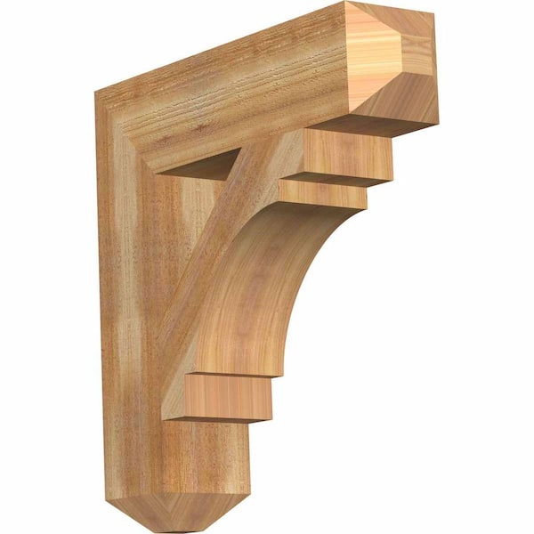 Ekena Millwork 6 in. x 26 in. x 26 in. Western Red Cedar Merced Craftsman Rough Sawn Bracket