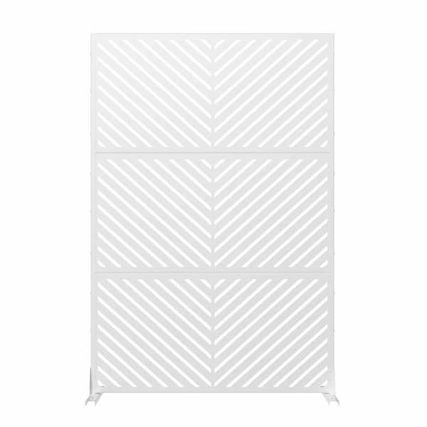 cadeninc 3.92 ft. x 6 ft. White Metal Privacy Screen Fence Panels