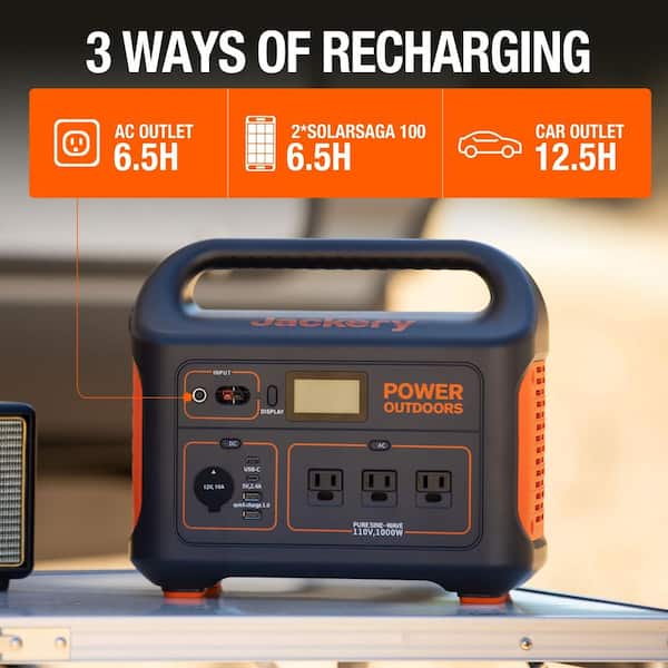 Jackery 1000-Watt Output/2000W Peak Portable Solar Power Station