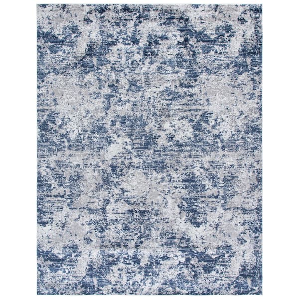 Amelia 9 ft. x 12 ft. Ivory/Navy Distressed Abstract Area Rug