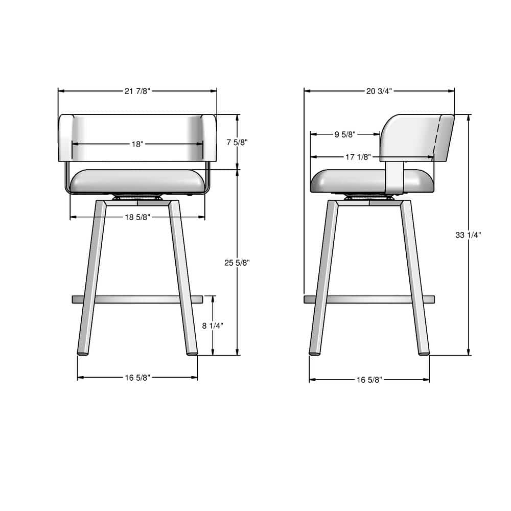 Greige Faux Leather and Glossy Gray Metal Swivel Counter Stool