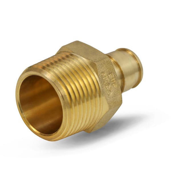 PLUMBFLEX 1/2 in. x 3/4 in. 90° PEX A x MIP Expansion Pex Adapter, Lead Free Brass for Use in Pex A-Tubing