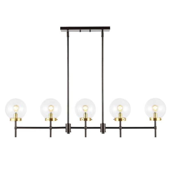 SAFAVIEH Mylah 4-Watt 5-Light Bronze Pendant Light with Iron Shade