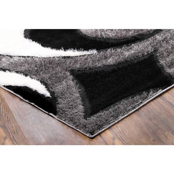 Area Rug - Gray/Black 7'9” x 9'5” & Rug Pad - furniture - by owner