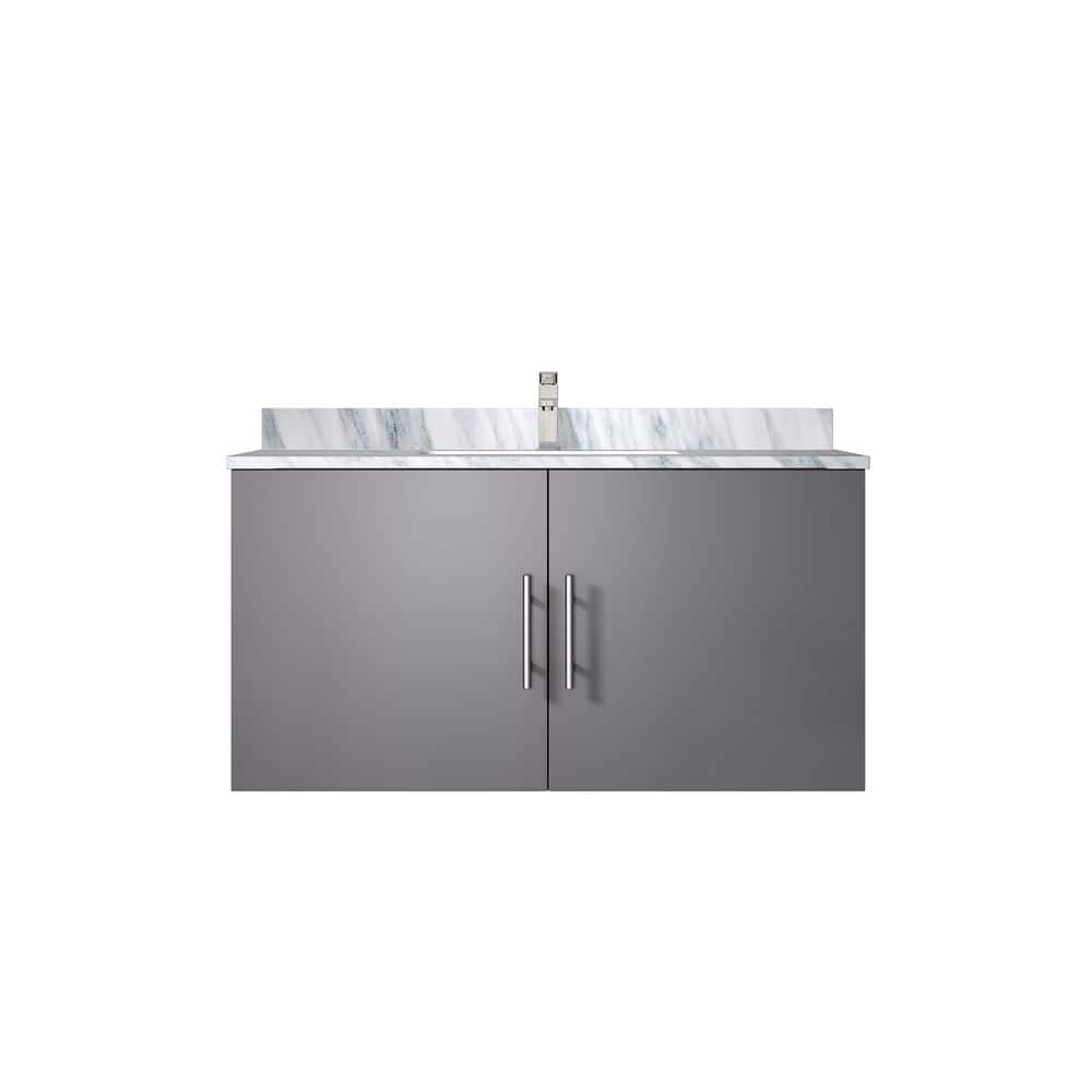 Geneva 36 in. W x 22 in. D Dark Grey Bath Vanity with Carrara Marble Top, and Faucet Set price history on PriceWatchPro