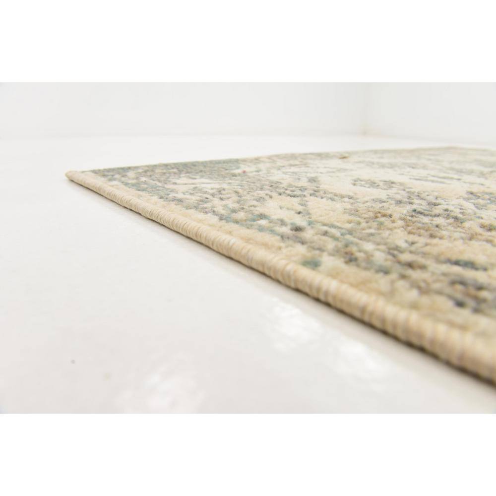 Gray Abstract Low Pile Stain-Resistant Area Rug