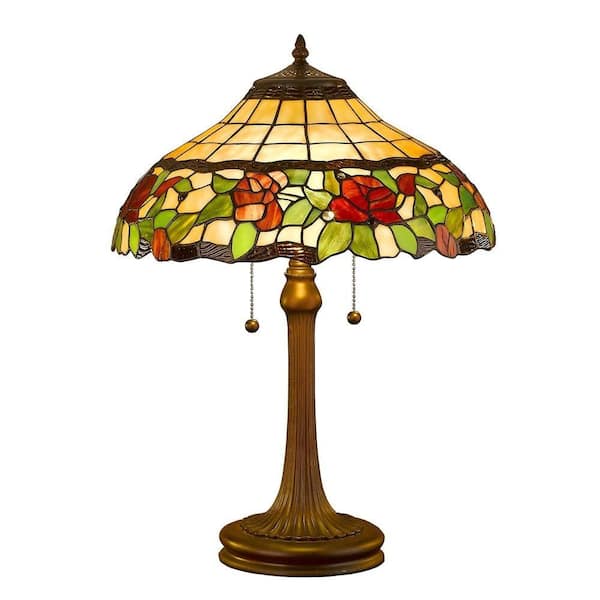 Amora Lighting 23 in. Tiffany Style Floral Table Lamp