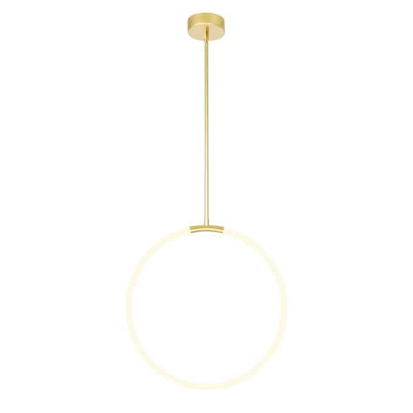 CWI Lighting Hoops 1 Light LED Chandelier With Satin Gold Finish