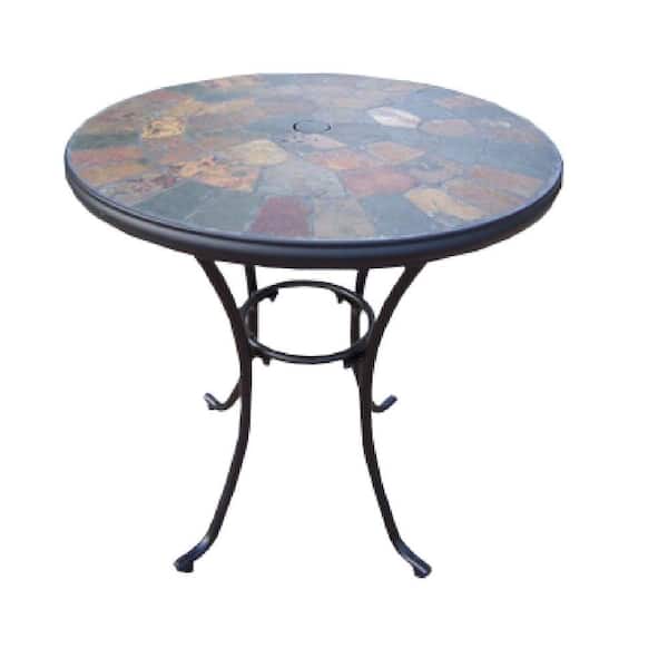 Oakland Living Stone Art 26 in. Patio Bistro Table