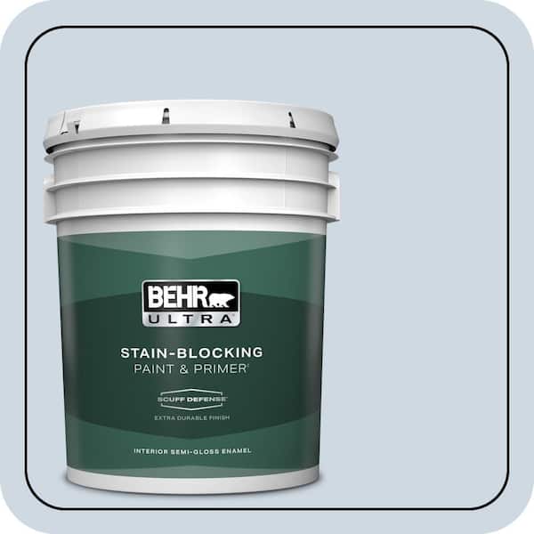 BEHR ULTRA 5 gal. #S520-1 Pale Cornflower Extra Durable Semi-Gloss Enamel Interior Paint & Primer