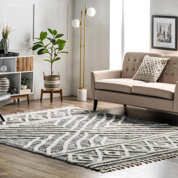 Nuloom Pamela Grey 9 Ft X 12 Contemporary High Low Gy Tassel Indoor Area Rug Ozdn13a 9012 The Home Depot Nuloom Pamela Grey 9 Ft X 12, Comfort Bay Curtains Pamela Brown