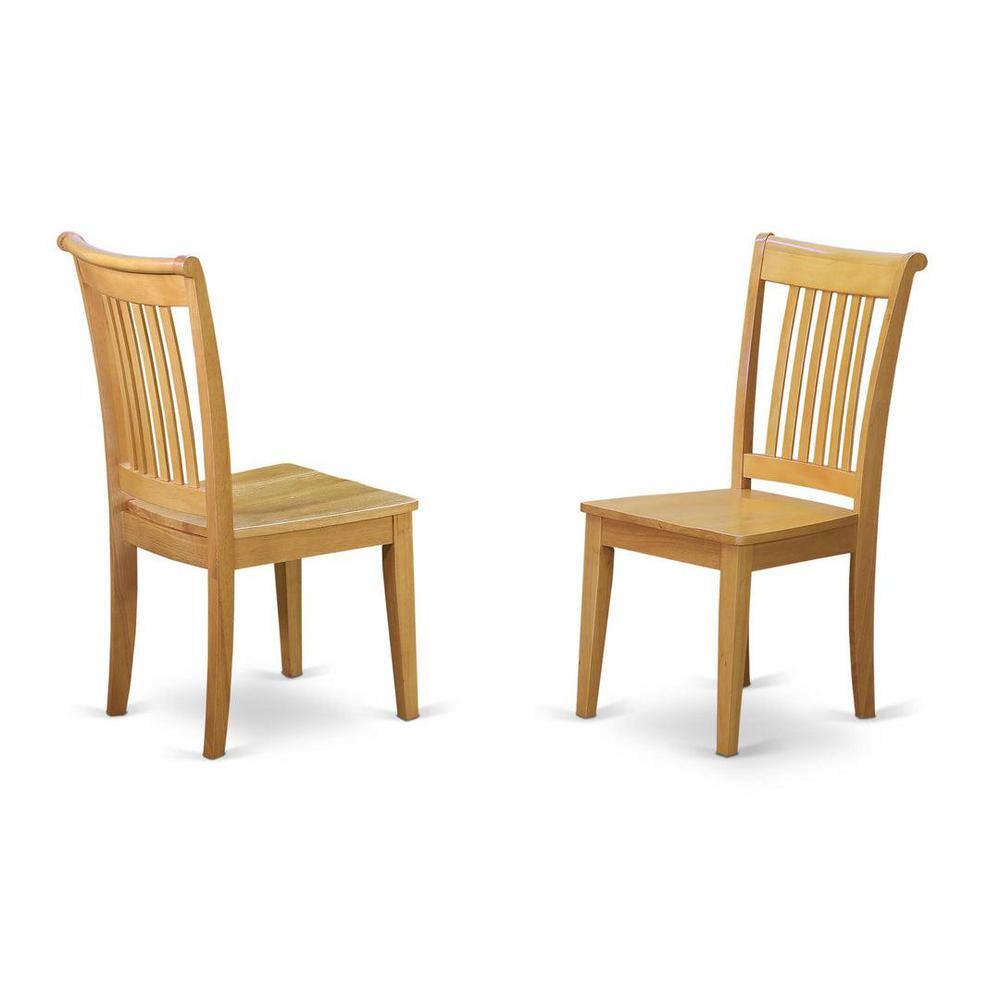 Oak Finish 7-Piece Round Pedestal Dining Set